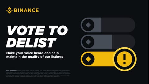 Binance anunció 17 tokens en la 2.ª lote de Vote to Delist