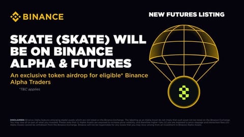 Binance sera la 1ère plateforme crypto à lister Skate (SKATE) le 9 juin