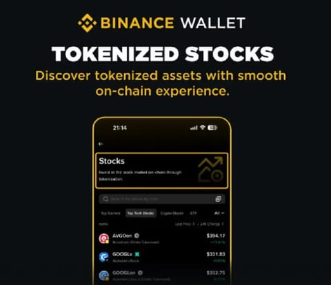 Binance Wallet introduces tokenized stocks trading with fees as low as 0%