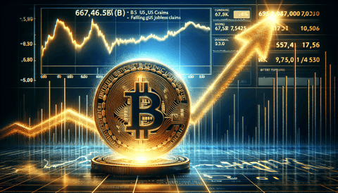 Bitcoin Ascends to $67.5K Amid Decrease in US Unemployment Claims