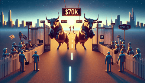 Bitcoin Enthusiasts Push BTC Price Towards Unusual Weekend High of $70K