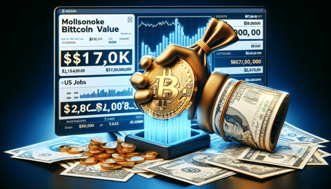Bitcoin Skyrockets to Record $70K Amidst US Job Reports Dragging Down Dollar