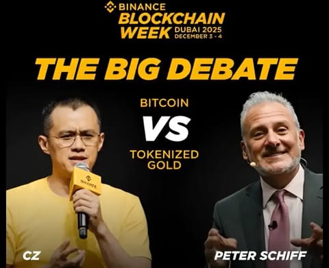 Bitcoin vs. oro tokenizado: debate entre CZ y Peter Schiff, programado para el 4 de diciembre durante la Binance Blockchain Week