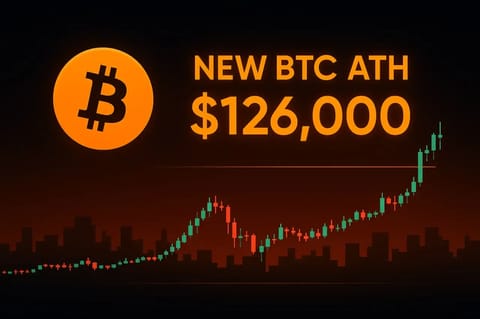 Bitcoin hits new all-time high above $126,000 as ETF demand lifts market