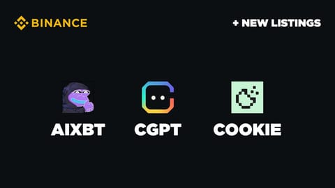 Binance listéra AIXBT, CGPT et COOKIE aujourd'hui